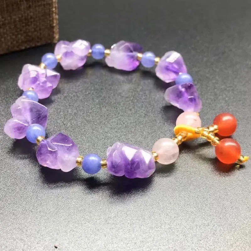 

Необычные браслеты с натуральными фиолетовыми кристаллами, украшения для женщин и девушек, для свадьбы, дня рождения, вечеринки, клуба