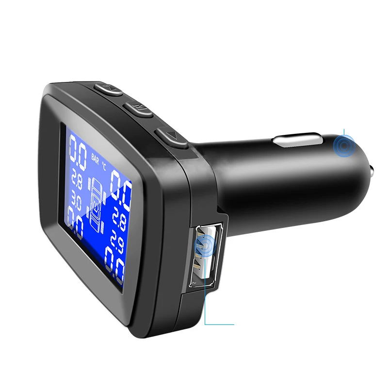 TOSPRA Smart Car TPMS Tyre Pressure Monitoring System Solar Power Digital LCD Display Auto Security Alarm Systems | Автомобили и