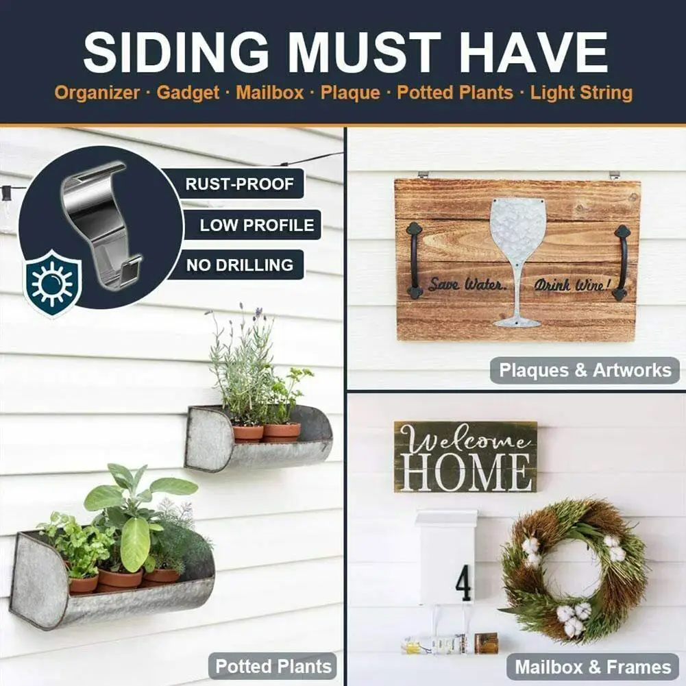 

Vinyl Board Hook Vinyl Side Hook Steel S-shaped Wall Hook Panel Hook Wall Hole-Free Seam Hidden Y2Q4