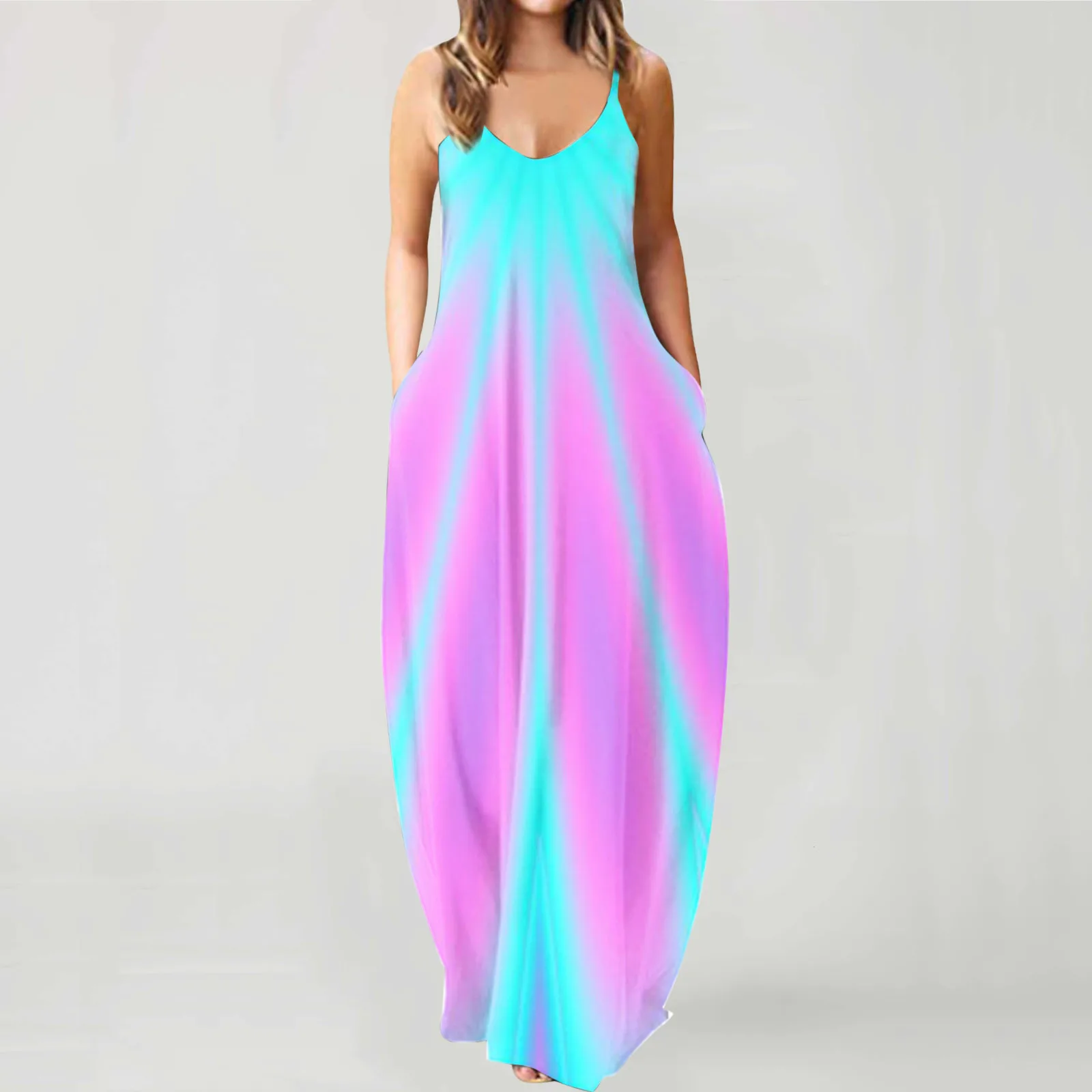 

Elegant Summer Dress Women Summer O-neck Flower Print Sleeveless Plus Size Pullover Long Dresses Female Robe Woman Dresses A40