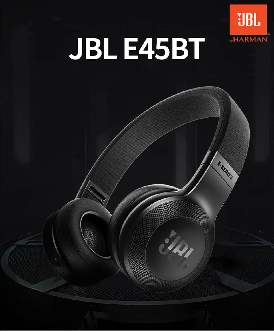 JBL E45BT беспроводные bluetooth-наушники с шумоподавлением Портативная Складная Спортивная гарнитура HiFi бас с микрофоном 16 часов работы от аккумулятора