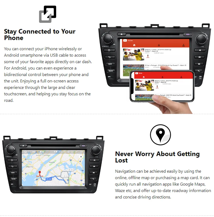 Eonon " HD Android 9,0 2G+ 32G двойной Din автомобильный стерео dvd-плеер для Mazda 6 2009 2010 2011 2012 поддержка Bose система Bluetooth 4G