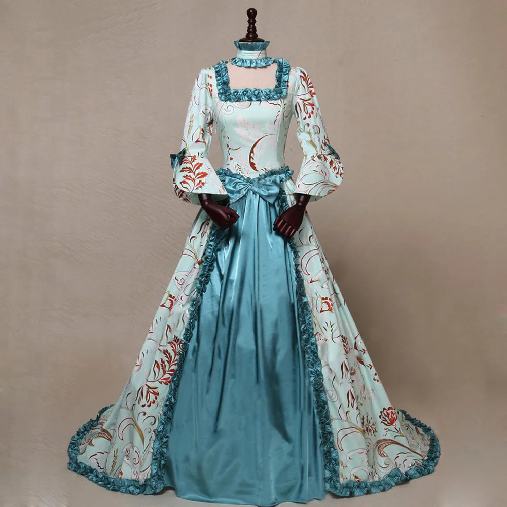 

Halloween Women Court Palace Cosplay Costume Gown European Medieval Victorian Queen Princess Wedding Party Formal Dress