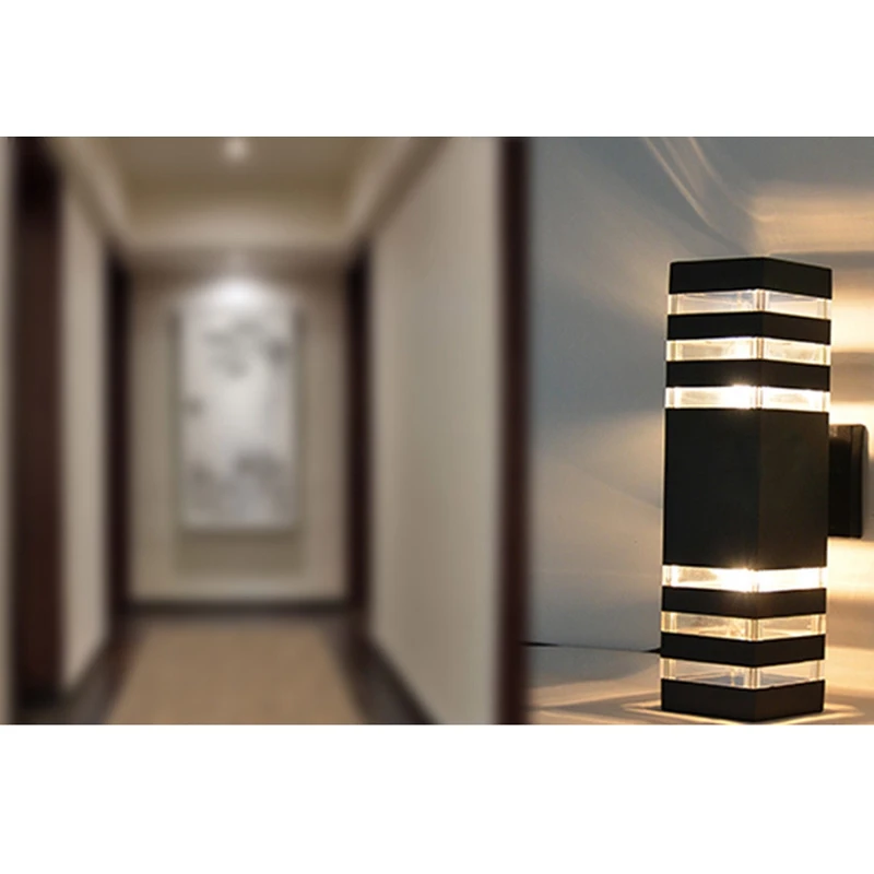 

Outdoor Wall Light Porch Light Exterior Light Fixtures Waterproof Black Acrylic Housing for Front Porch, Patio