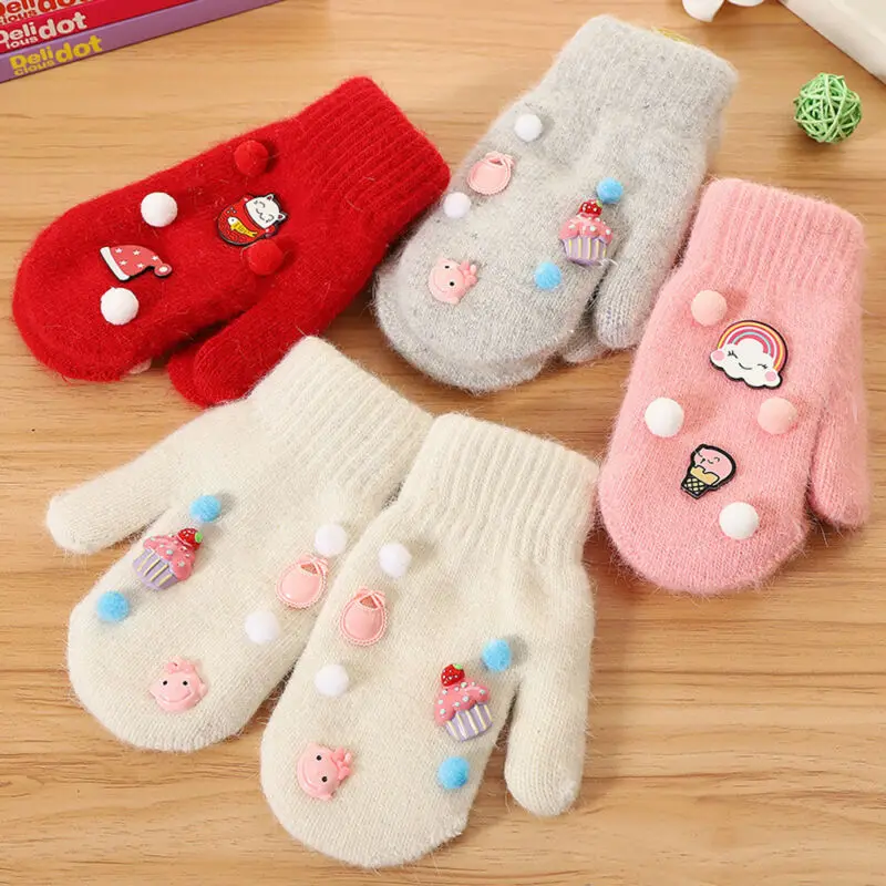 2020 Baby Stuff Accessories Winter Warm Gloves Cute Knit Soft Kids Boys Girls Candy Color Star Mittens | Мать и ребенок