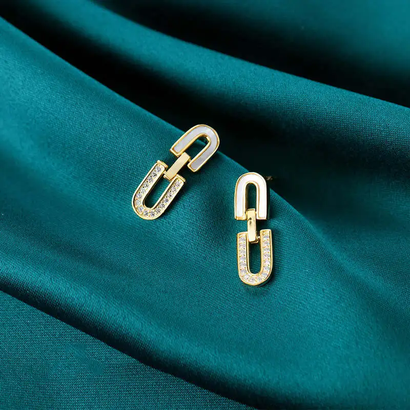 

PONYKISS Trendy S925 Sterling Silver geometry Hollow Zircon Stud Earrings Women Anniversary Delicate Jewelry Accessory Gift