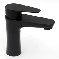 black paint single hole stainless steel small waist cold and hot basin faucet wash basin mix faucet