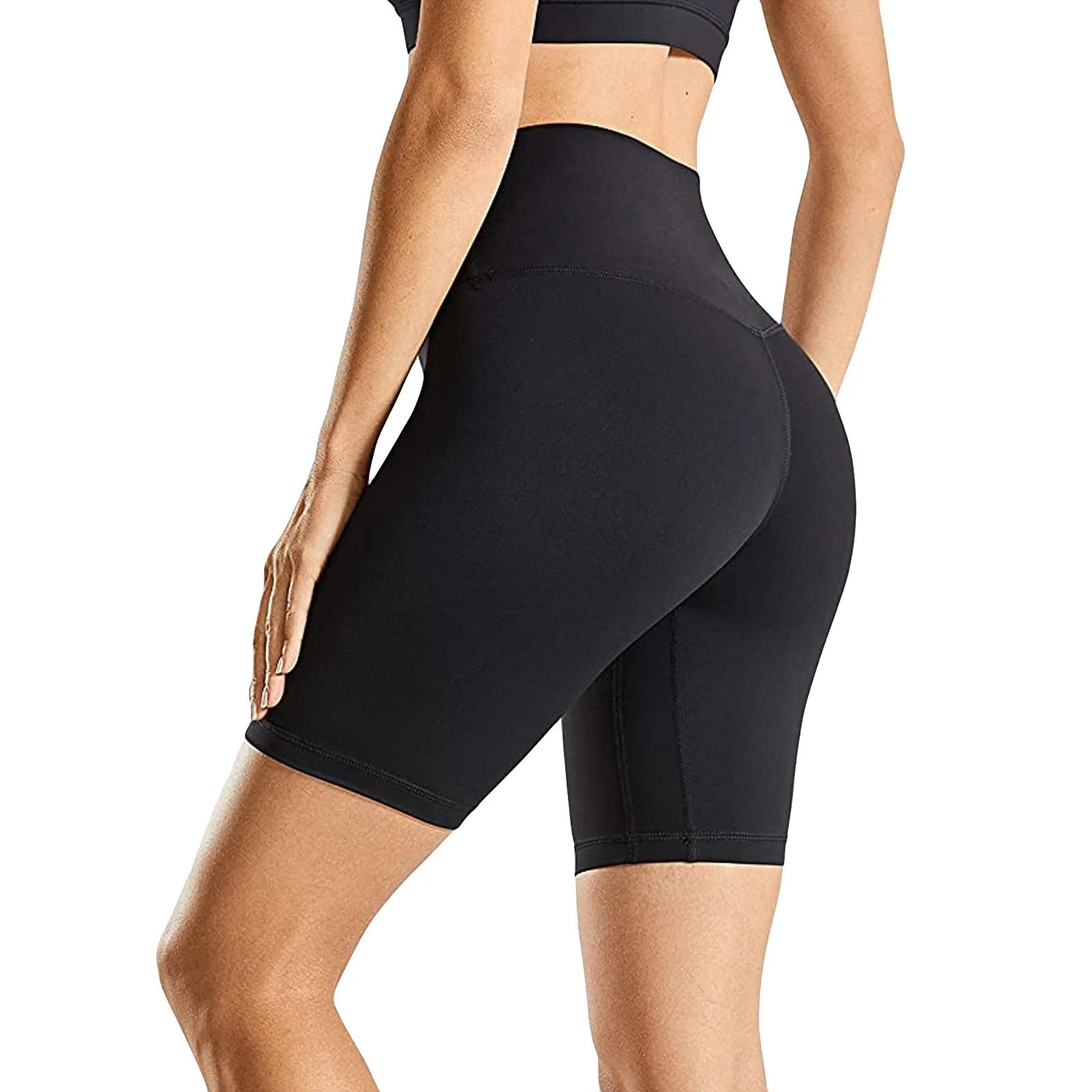 

Seamless Legging Sport-pants 2021 Ladies Solid High-waist Hip Stretch Underpants Running Fitness Yo-ga Shorts
