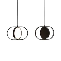 modern pendant lamp ironacrylic black bar bedside bedroom restaurant led flip lighting fixtures chandelier cable length 1 2m