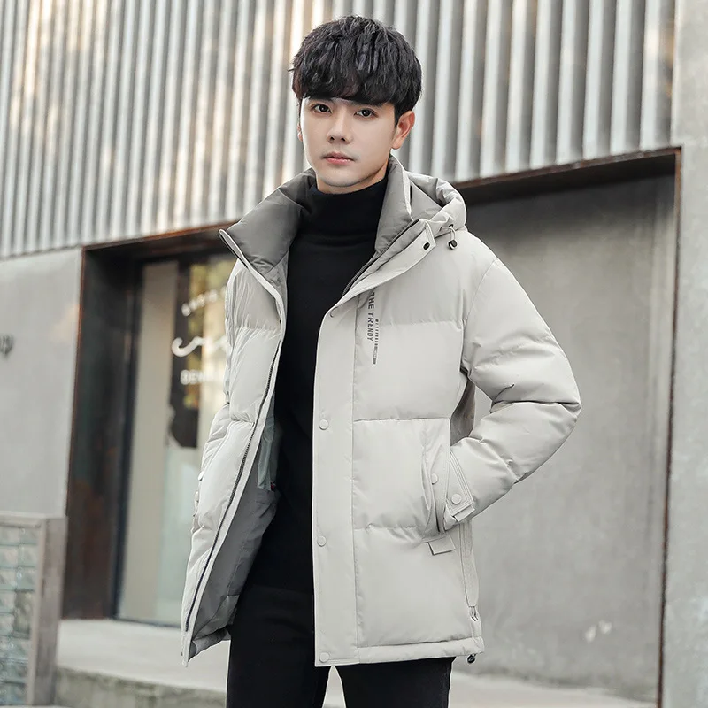 2021 winter down jacket men's trend warm and windproof men's jacket tooling jacket windproof outerwear men's down jacket