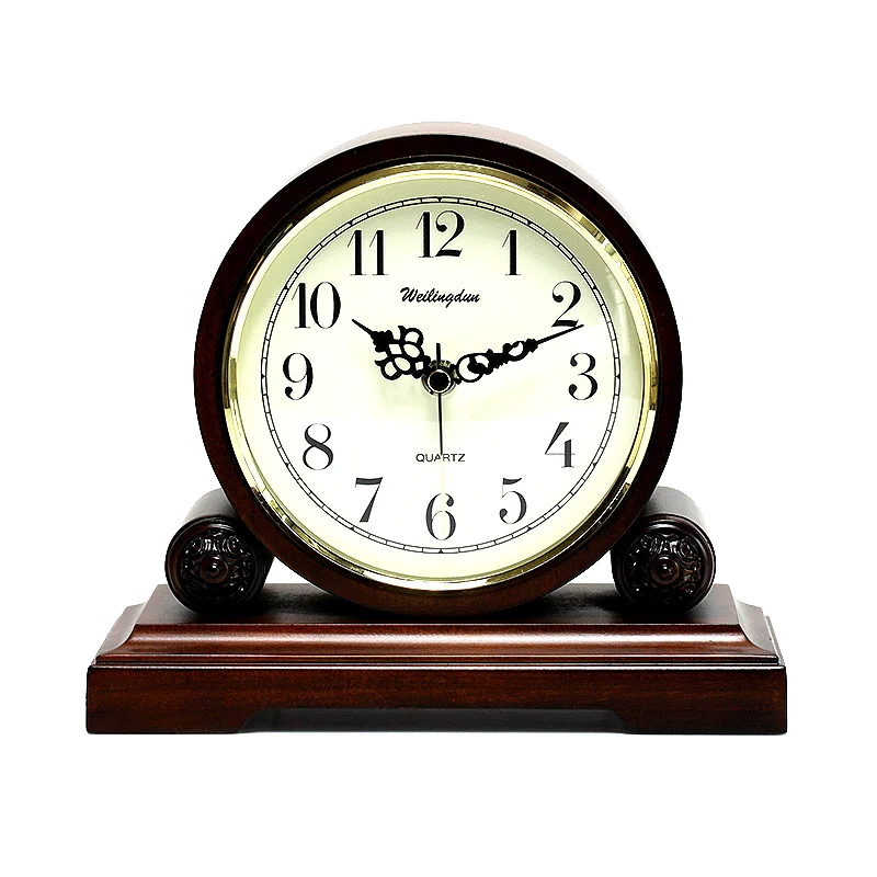 

Weilingdun высококачественные деревянные европейские антикварные стильные супер бесшумные кварцевые часы настольные часы для спальни Кабинета настольные часы