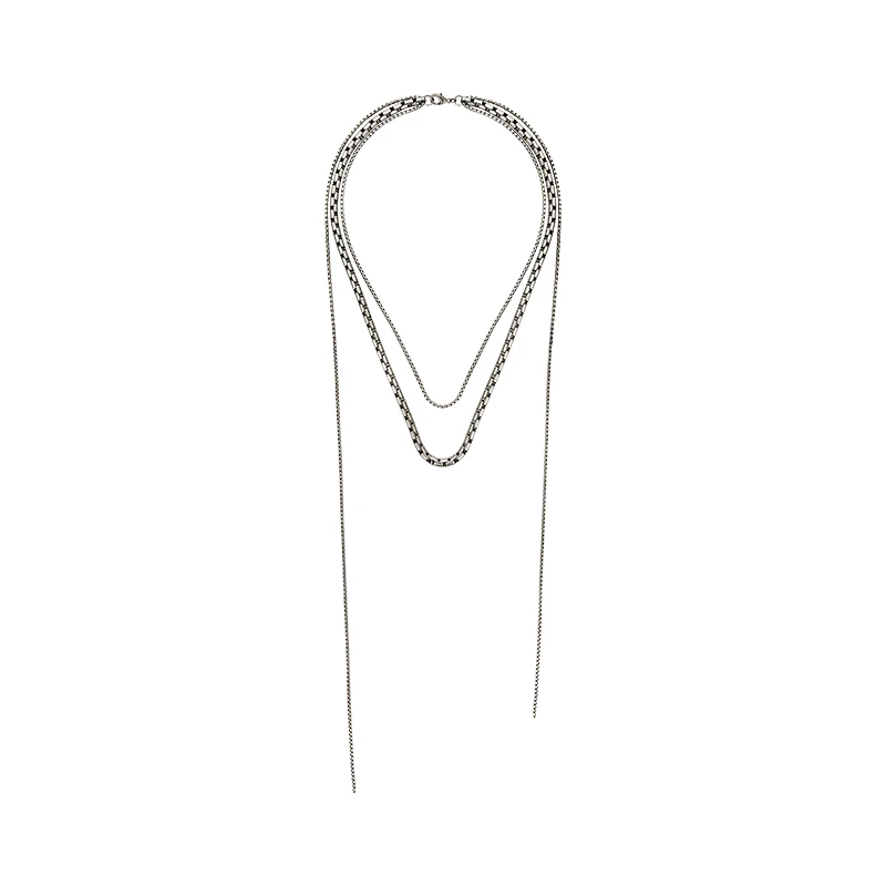 

Wear n kinds of matching! Long and short different chain mix up layered Necklace Street hip-hop sweater chain fashion