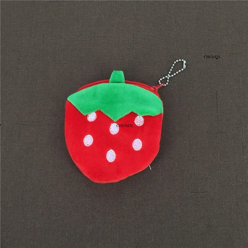 Прекрасный фруктовый клубничный плюшевый Кошелек размер 8-20 см брелок подарок