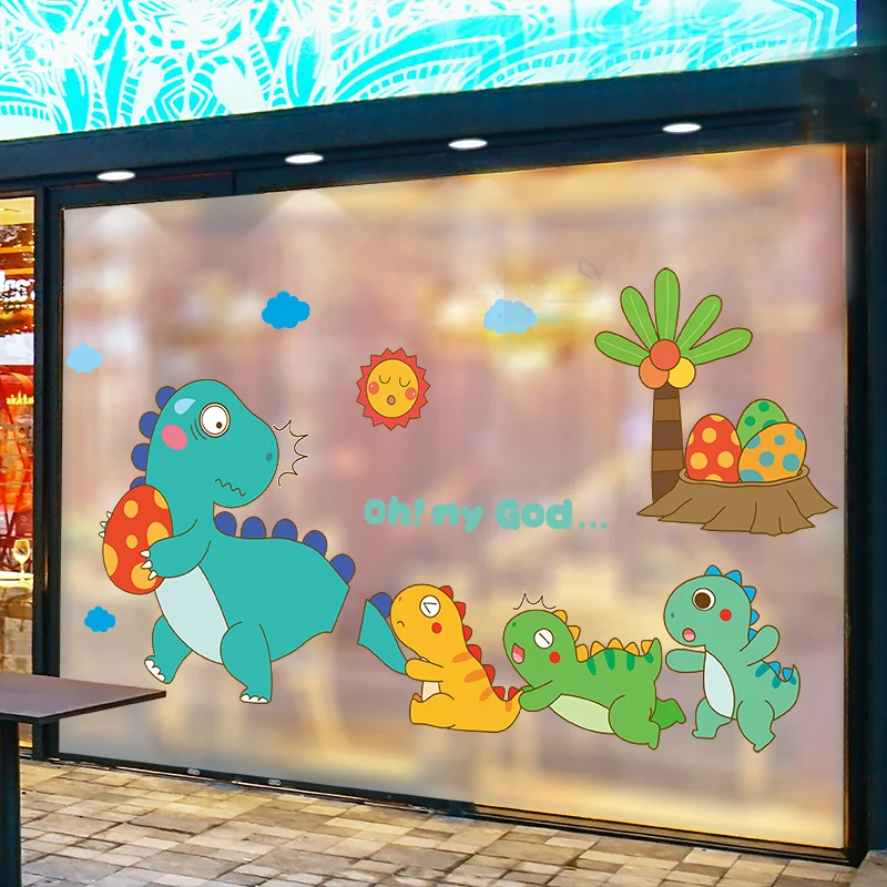 

Cartoon Dinosaur Animals Wall Stickers DIY Eggs Tree Mural Decals for Kids Rooms Baby Bedroom Nursery Home Decoration