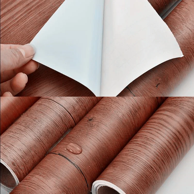 5 м водонепроницаемый ПВХ Виниловый деревянный кухонный шкаф с мраморным