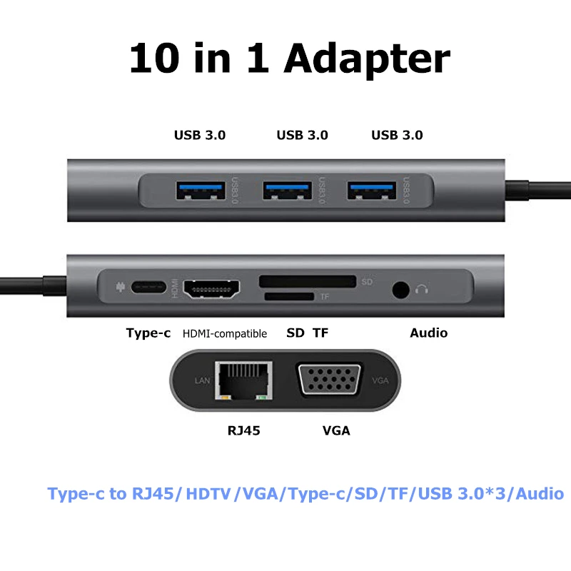 rankman type c to rj45 gigabit lan 4k hdmi compatible vga sd tf usb c 3 0 dock for macbook samsung s21 dex xiaomi 10 tv nintendo free global shipping