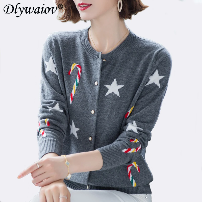 

Женский вязаный кардиган, шерстяной свитер в стиле ретро, с вышивкой, на пуговицах, Осень-зима 2022