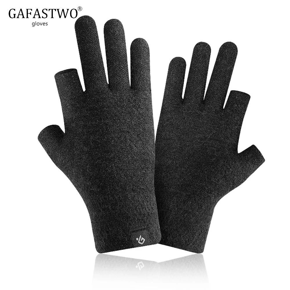 Новые зимние мужские вязаные перчатки женские модные теплые бархатные для