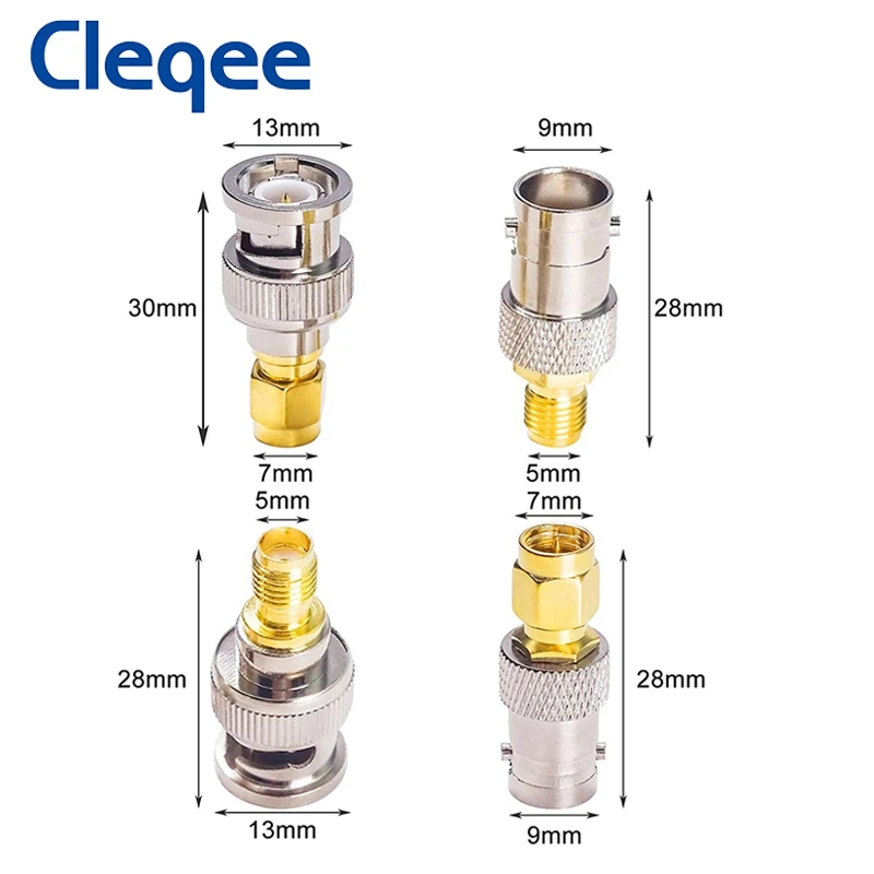 Разъем антенны Cleqee 4 типа SMA в BNC разъем папа Мама мама RF адаптер коаксиальный |