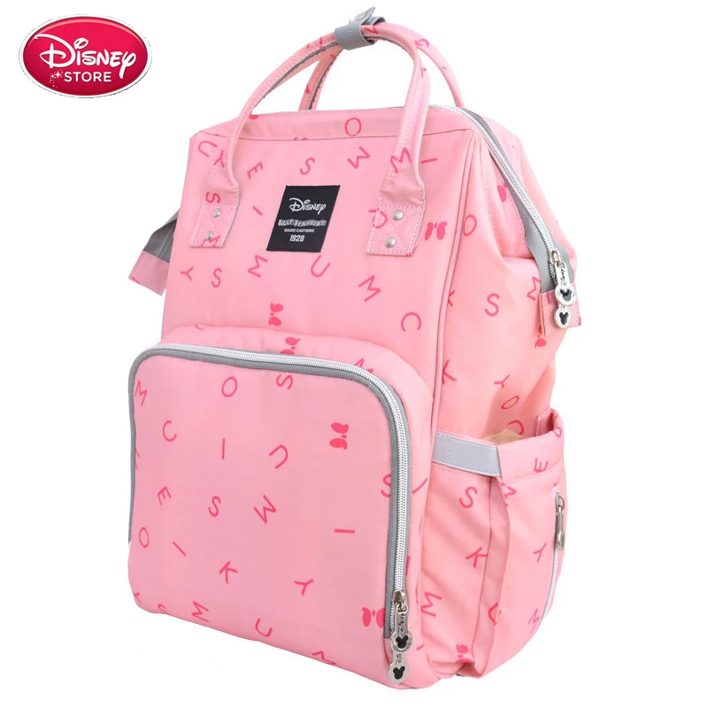 Сумка для подгузников disney, сумка для мам, водонепроницаемая, для коляски, теплая, Микки, Минни, для путешествий, большая емкость, рюкзак для мам, детские сумки