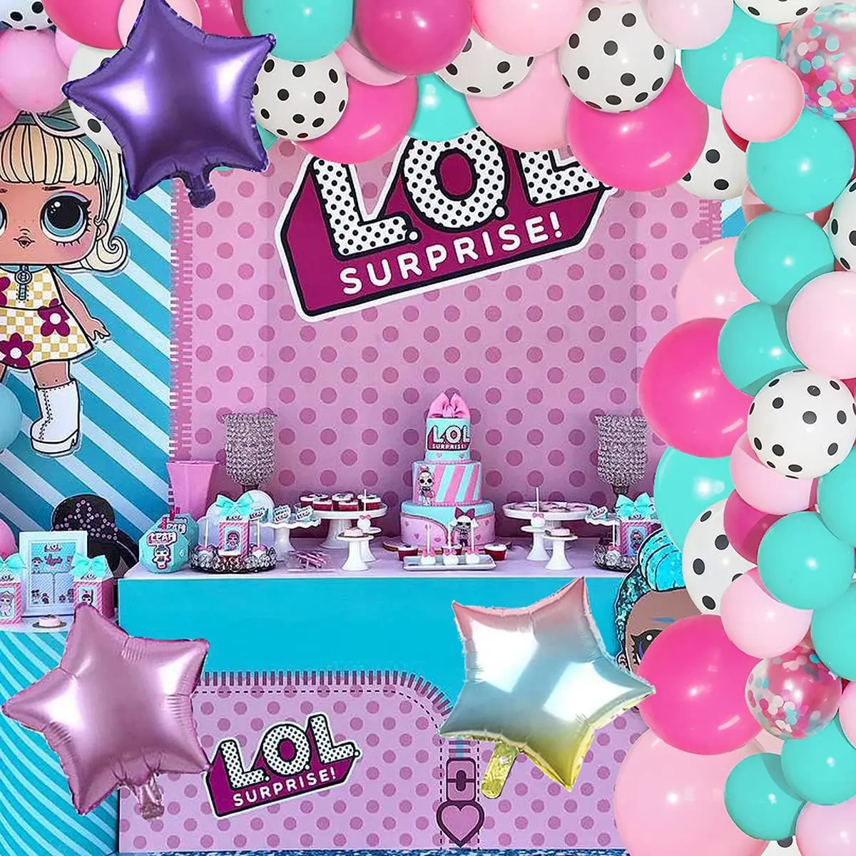 128 шт. детский праздничный фон в горошек | Дом и сад