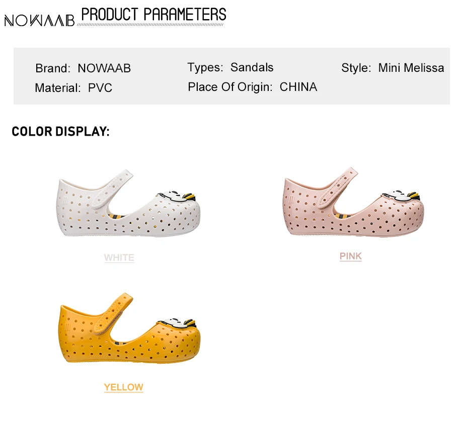 Г., новые мини-сандалии Melissa из прозрачного пластика сандалии для девочек с мультяшным принтом дышащая обувь для девочек обувь melissa 13,8-18,8 см