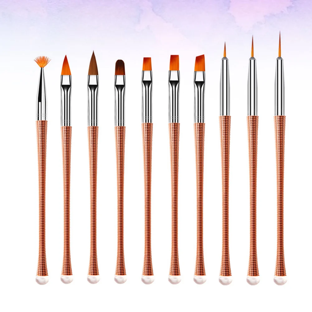 

1 Set/10pcs Manicure Painting Pen Nail Art Brush Nail Painting Tool Nail Dotting Pen Rose Gold