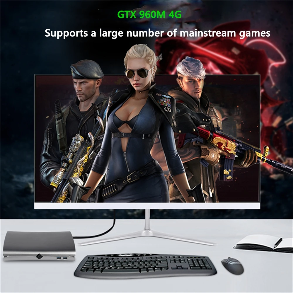 LHMZNIY игровой I7 6700HQ Nvida GTX 960M мини ПК 32G DDR4 1T PCIE SSD Intel Linux Windows 10 Настольный HDMI 4K