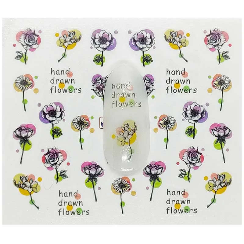 

B19 Nail Sticker Feathe DIY Manicure Slider Embossed Adhesive Nail Art Tips Decorations Decals