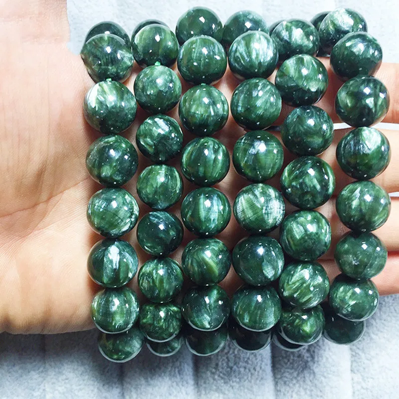 

Natural stone beads charm bracelet Fashion natural gemstone green dragon spar bracelet women men energy yoga jewelry