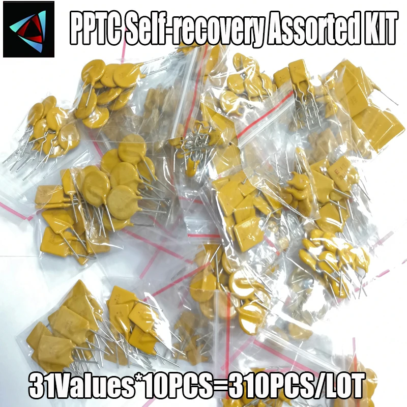 

310PCS 31values Self-recovery Assorted Packs PPTC KIT 0.05A 0.1A 0.2A 0.25A 0.3A 0.4A 0.5A 0.75A 0.9A 1.1A 1.35A 2A 2.5A 3.75A