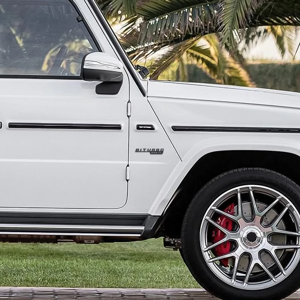 1 пара BITURBO 4matic значок боковой корпус крыло надпись логотип отделка 3D Стикеры для
