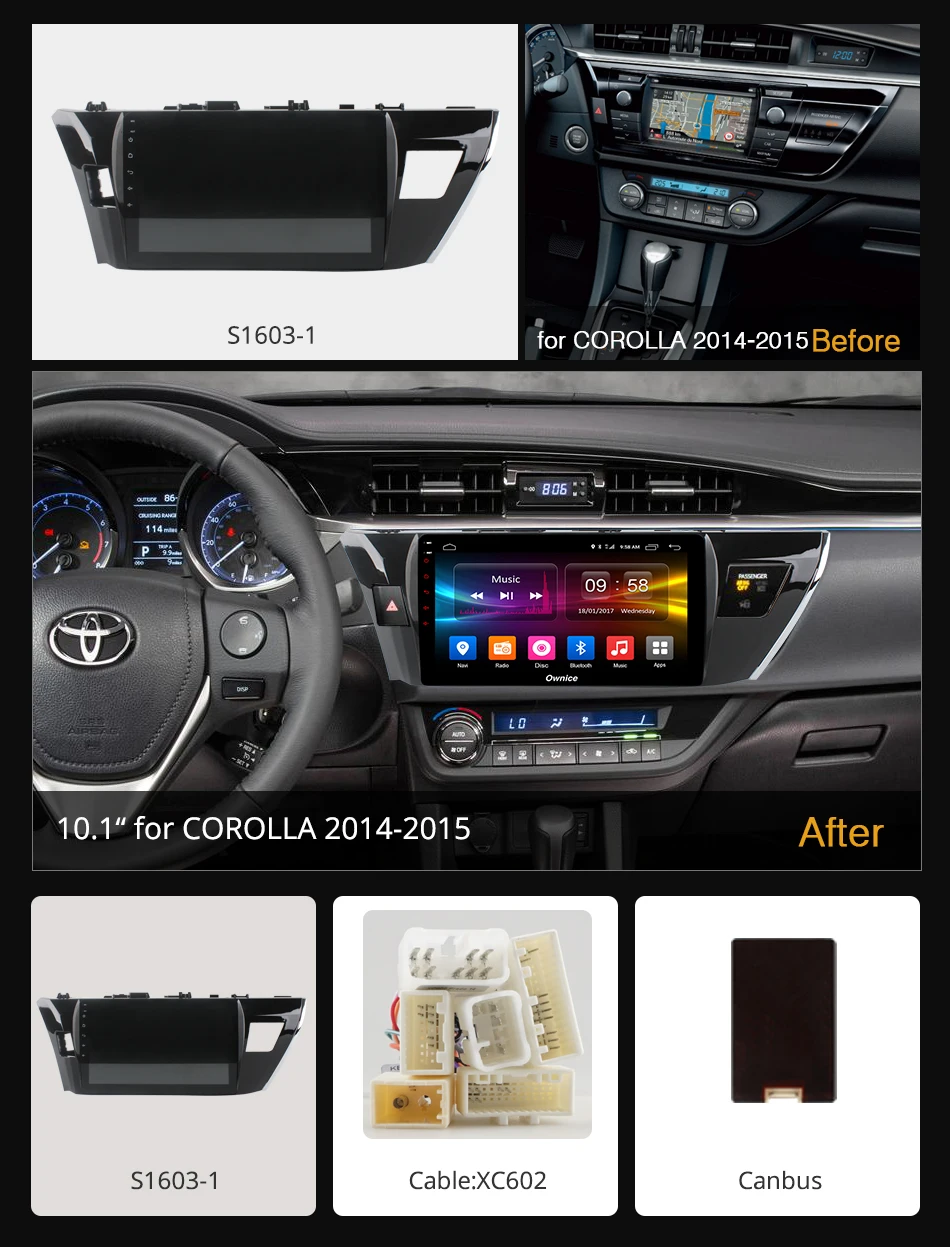 Ownice K3 K5 K6 2 Din Восьмиядерный Android 9 0 автомобильный Радио DVD GPS для Toyota COROLLA 2014 2015 Гб