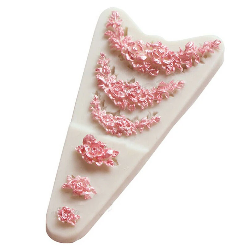 Molde de silicona con forma de flor 3D, pasta de azúcar, herramienta de decoración de pastel de