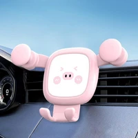 car phone holder funny compact stable car pig shape mobile phone gravity stand for vehicle car phone stand car phone rack