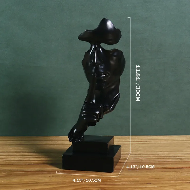 

Abstract Keep Silent Statue Resin Figurine Decoration Accessories Home Adornments Office Tabletop Ornaments Art Studio Decor