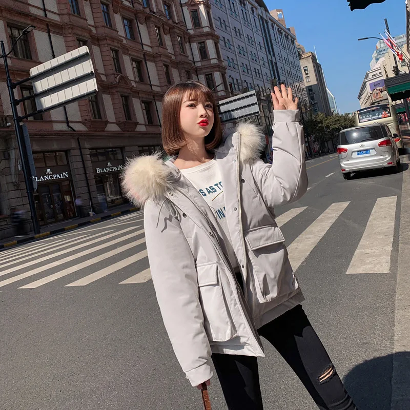 Куртка парка теплая куртка женская с капюшоном длинный пуховик свободное