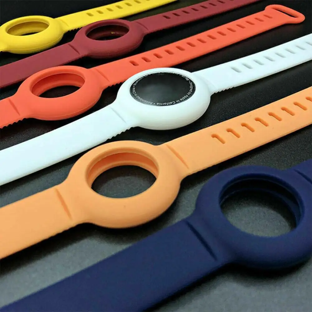 Soft Silicone Bands For Apple AirTags Strap Anti-Scratch Lightweight Skin Children Cover Soft Watch Protective Accessories V8A1