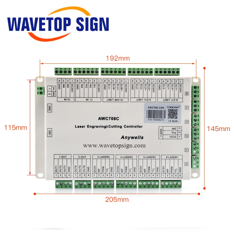 WaveTopSign AWC708C CCD видение позиционирования CO2 лазерная Система управления камерой
