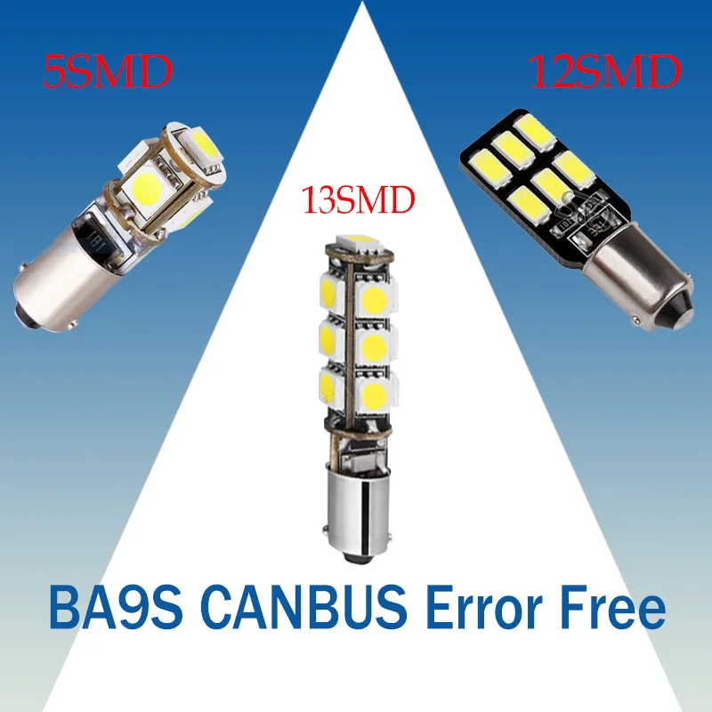 Светодиодный светильник BA9S 12SMD 5630 1 шт. чипы Canbus без ошибок T4w H6w светодиодный для