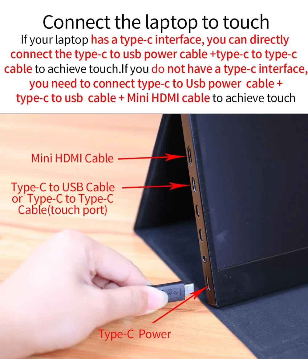 15," планшетный компьютер портативный 1920x1080P ips lcd светодиодный дисплей с тип-c USB-C HDMI тонкий сенсорный монитор для Raspberry Pi 3 B 2B