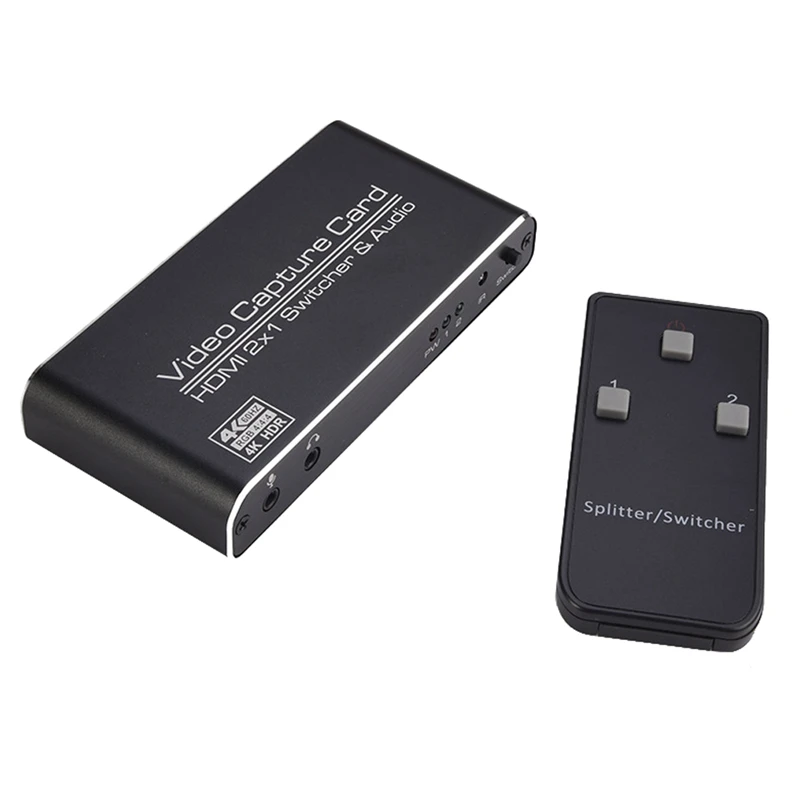 

4Kp60 HDMI к USB 3,0 видеозахват ключ 2X1 Запись видео коробка для ПК Игр прямая трансляция видео рекордер Mic in Audio Out