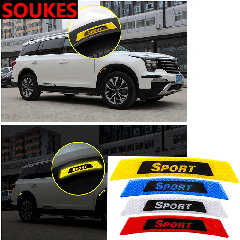 2 шт. колеса автомобиля бровей Светоотражающие предупреждающие полосы Стикеры