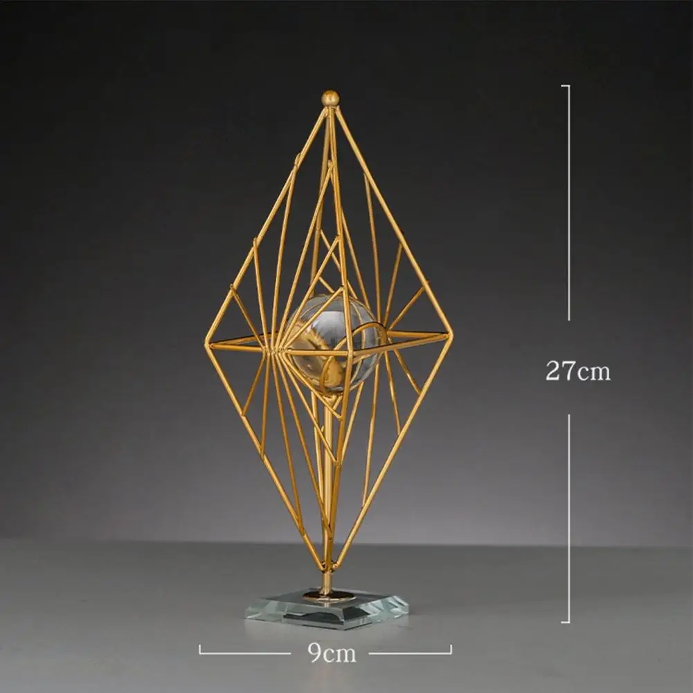 

Wrought Iron Simple Faux Crystal Ball Geometry Display Mold Innovative Wear-resistant Desktop Decoration for Daily Use