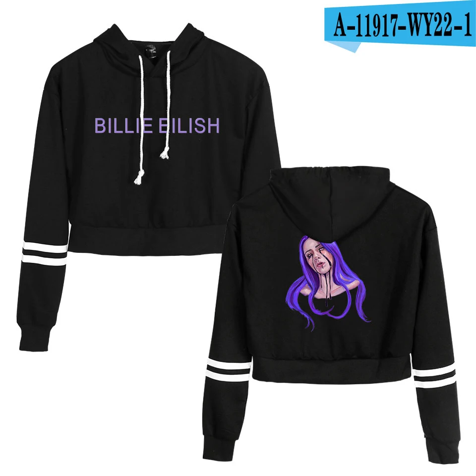 black Новое поступление, толстовки с капюшоном Billie Eilish для женщин, пикантные весенне-осенние хлопковые уличные толстовки Harajuku Billie Eilish для девочек - Цвет: black