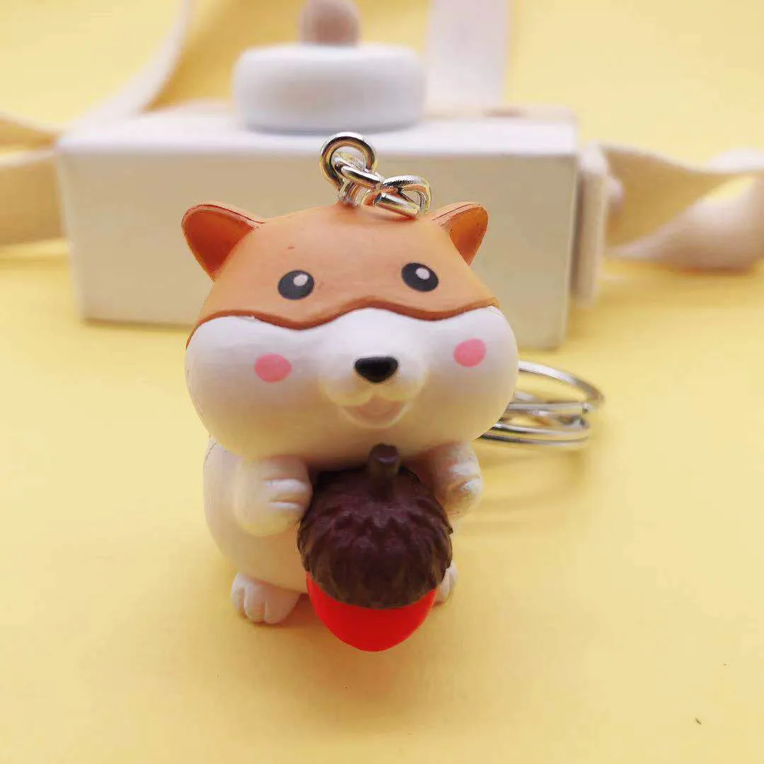 Cartoon animation creative PVC cute ground rat keychain ladies bags men mobile phone car pendant small gifts