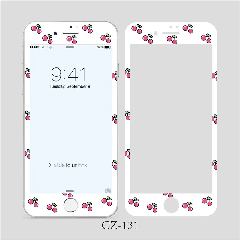 Милое закаленное стекло с цветочным узором для iPhone 8 7 6 6S plus 3D мягкая передняя защита экрана пленка полноэкранное стекло