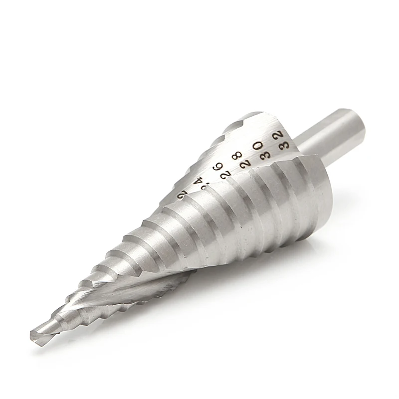 

3Pcs/set HSS 4241 Spiral Flute Step Drill Bit Set Core Cone Step Drill Hole Cutter