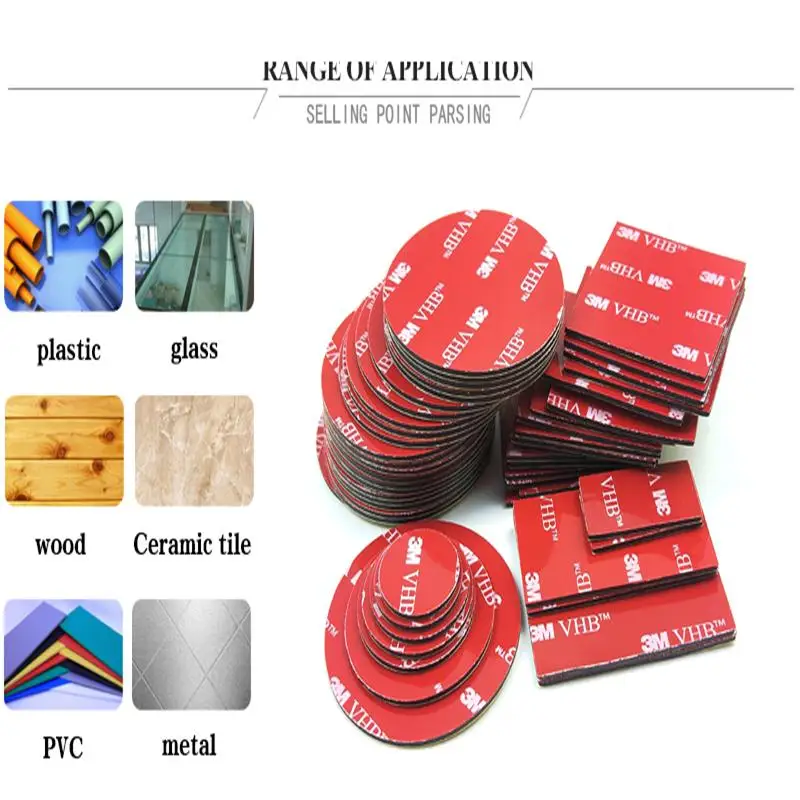 

10pcs/Multi-Acrylic Foam dDouble-Sided Tape VHB 3M Strong Patch Waterproof Traceless And High Temperature Resistant