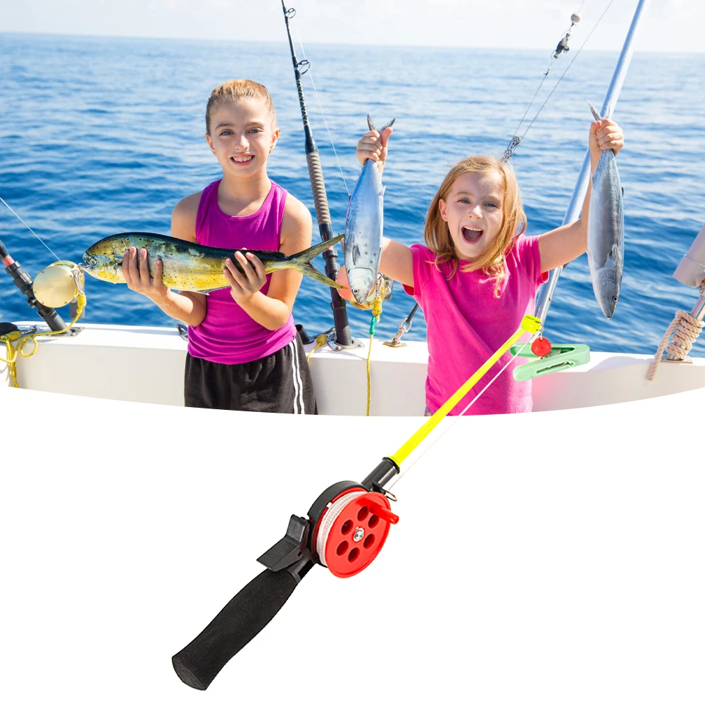 

2Pcs Mini Ice Fishing Rod Outdoor Mini Portable Children Kid Ice Fishing Rod With Clip For Shrimp Crab For Fishing Accessories